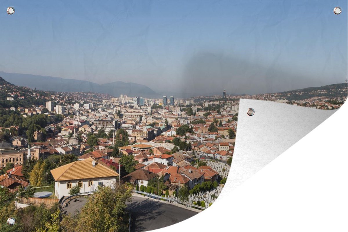 Tuindecoratie Traditionele oranje daken van Sarajevo in Bosnië en Herzegovina - 60x40 cm - Tuinposter - Tuindoek - Buitenposter op Prijzenvolger.com