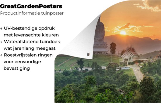 Budda image in Siam Garden poster en vrac 120x80 cm - Toile de jardin / Toile d'extérieur / Peintures pour l'extérieur (décoration jardin)