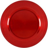ABS T1904302-RX set van 6 platen in pvc reliÎf effect cirkel d33cm - rood
