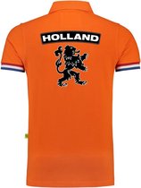 Luxe Holland supporter poloshirt met leeuw 200 grams oranje EK / WK voor heren S