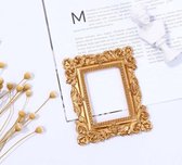 Vintage gouden hars mini fotolijst oorbellen sieraden decoratie foto rekwisieten (vierkant)