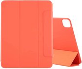 Voor iPad Pro 12,9 inch (2020) Horizontale flip Ultradunne dubbelzijdige clip Magnetische PU-lederen tas met drievoudige houder en slaap- / wekfunctie (oranje)