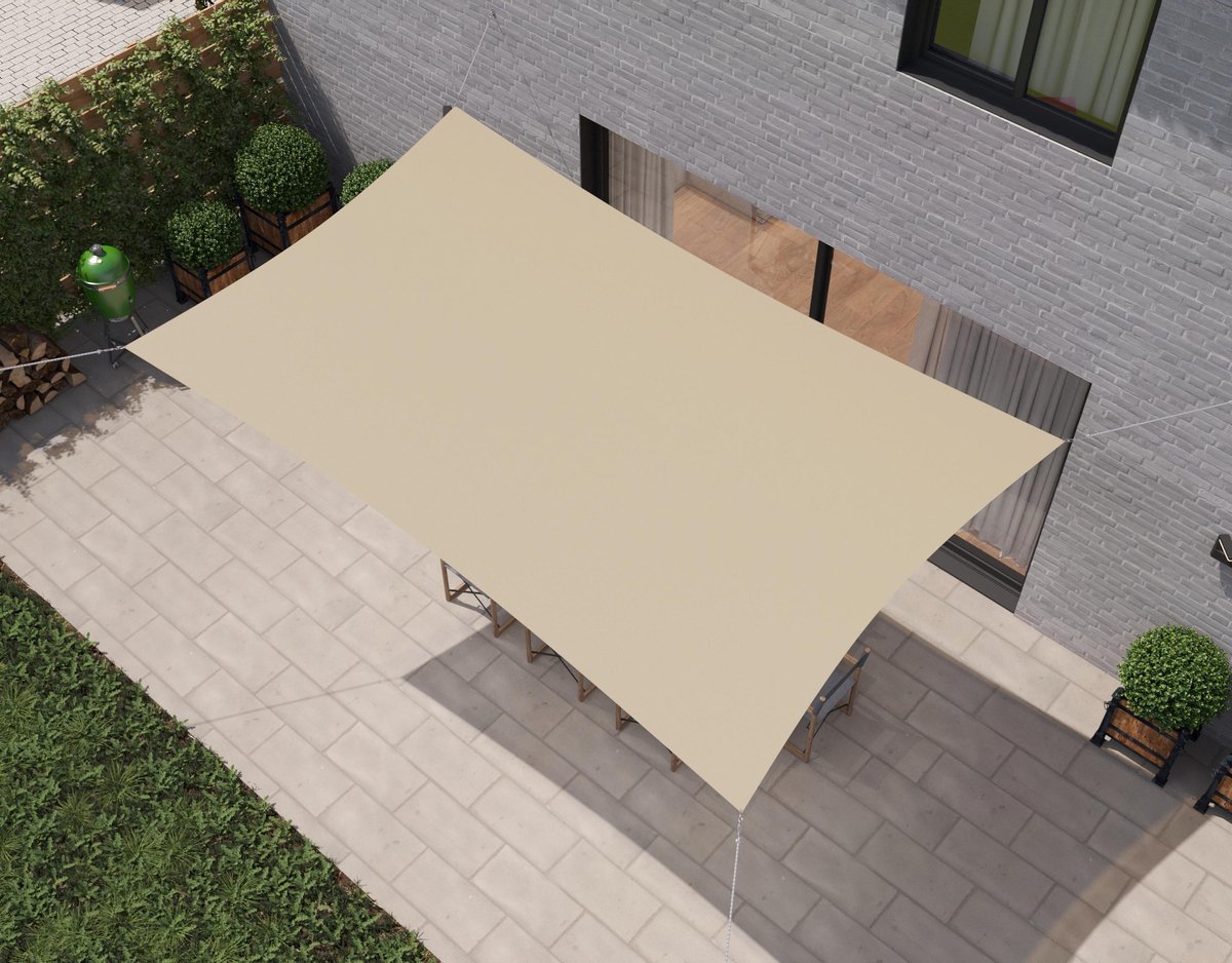 vidaXL Zonnescherm rechthoekig 5x6 m oxford stof crèmekleurig