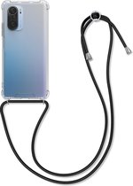 kwmobile telefoonhoesje compatibel met Xiaomi Mi 11i / Poco F3 - Hoesje met koord - Back cover in zwart / transparant