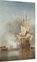 Het kanonschot, Willem van de Velde - Foto op Plexiglas - 60 x 80 cm