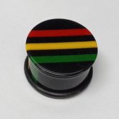 19 mm single flared plug rood/geel/groen strepen