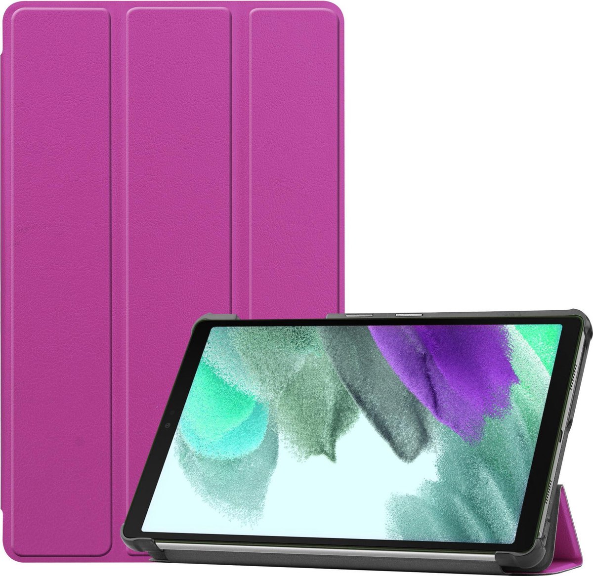 Hoesje Geschikt voor Samsung Galaxy Tab A7 Lite - Dun & Stevig - Trifold Bookcase - Hard Cover - Hardcover Book Case - Tablet Hoes - Paars