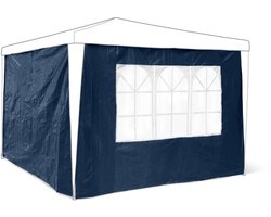 partytent zijwand 2 stuks - voor 3x3 tent - waterafstotend - blauw