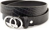 Elvy Damesriem 30842a - Zwart - 105 cm