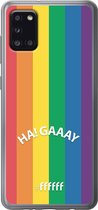 6F hoesje - geschikt voor Samsung Galaxy A31 -  Transparant TPU Case - #LGBT - Ha! Gaaay #ffffff