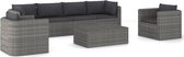 Medina 7-delige Loungeset met kussens poly rattan grijs