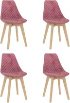 Medina Eetkamerstoelen 4 st fluweel roze