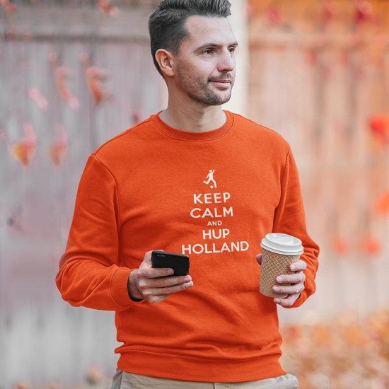 Oranje EK WK Koningsdag Trui Keep Calm & Hup Holland (MAAT 4XL - UNISEKS FIT) | Oranje kleding / sweaters | WK Feestkleding
