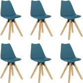 Medina Eetkamerstoelen 6 st turquoise