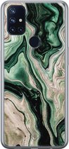 OnePlus Nord N10 5G hoesje siliconen - Groen marmer / Marble | OnePlus Nord N10 5G case | groen | TPU backcover transparant