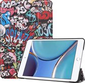 Hoes voor iPad Mini 2021 tablet hoes voor 6e generatie Apple iPad Mini - Tri-Fold Book Case - Graffiti