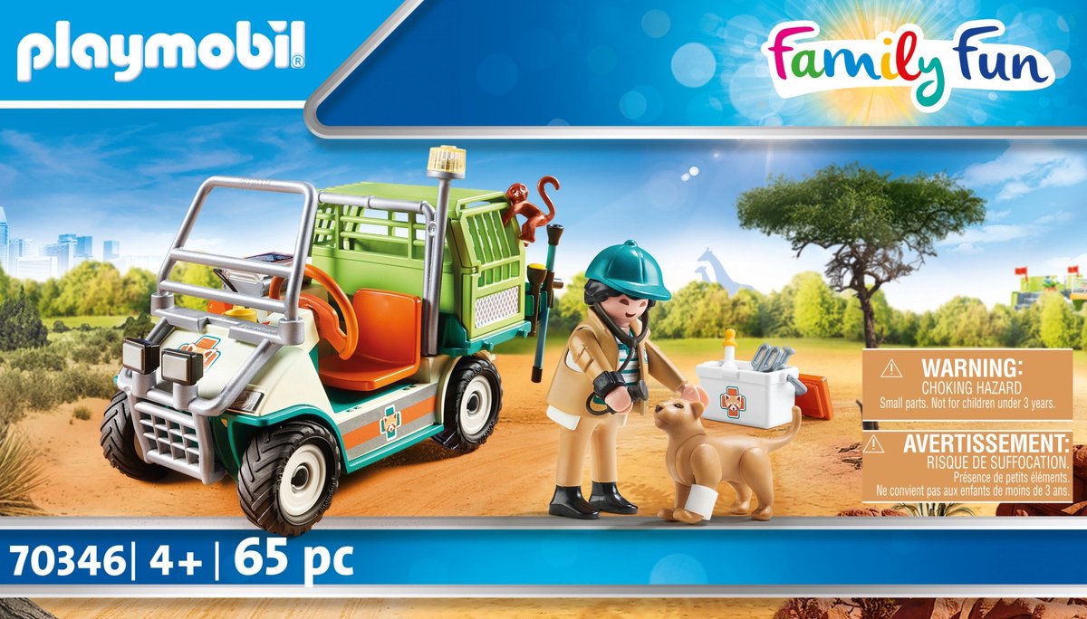 PLAYMOBIL Family Fun Dierenverzorger met voertuig - 70346 — afbeelding 7