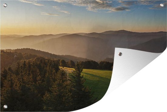 Tuinposter - Tuindoek - Tuinposters buiten - Uitzicht over het dichtbeboste Zwarte Woud in Duitsland - 120x80 cm - Tuin