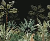 ESTAhome fotobehang jungle-motief zwart en vergrijsd groen - 158950 - 3 x 2.79 m