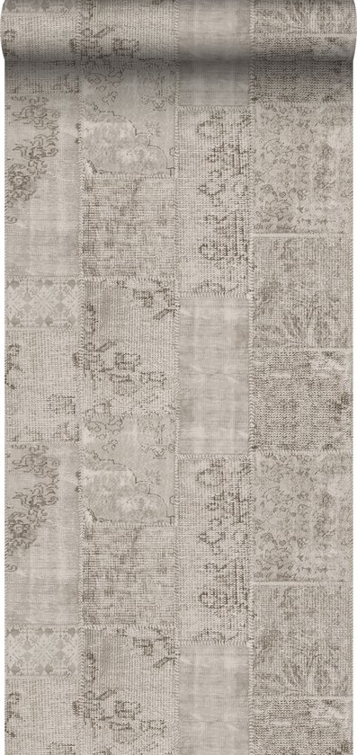 Sanders & behang kelim patchwork taupe - 935262 - 53 cm x 10,05 | bol.com