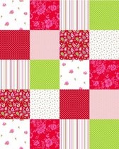 ESTAhome patchwork behang patchwork rood en groen - 155702 - 20 behangtegels van 53 x 53 cm