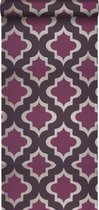 Origin behang kasbah-motief aubergine paars - 307101 - 52 cm x 10,05 m