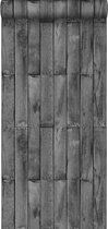 Sanders & Sanders behang houtlook donkergrijs - 935247 - 53 cm x 10,05 m