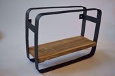 PTMD Tevis houten plank rechthoek maat in cm: 40 x 15 x 30 - Zwart