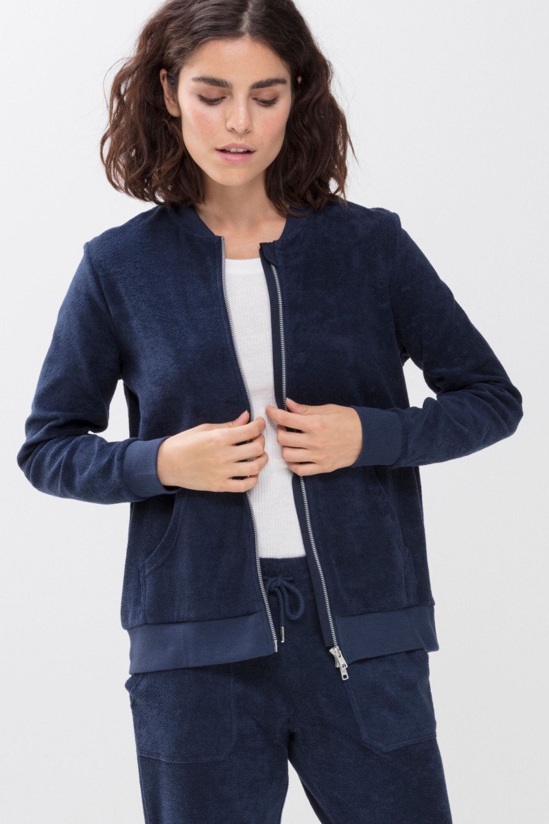 Mey Vest Dunja met rits Dames 16775 - Blauw 408 night blue Dames - S