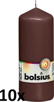 10 stuks Bolsius bruin stompkaarsen 150/60 (43 uur)