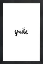 JUNIQE - Poster in houten lijst Smile -20x30 /Wit & Zwart