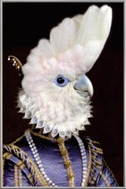 JUNIQE - Poster met kunststof lijst Lady Kaka -13x18 /Wit & Zwart