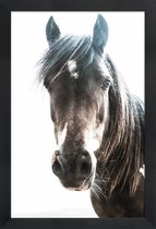 JUNIQE - Poster in houten lijst Horse -30x45 /Bruin & Ivoor