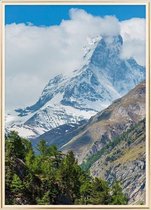 Poster Met Metaal Gouden Lijst - Matterhorn Berg Poster