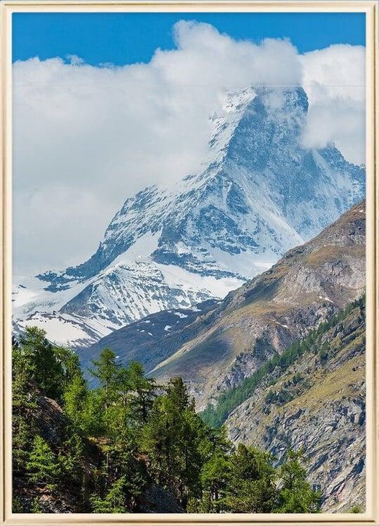 Poster Met Lijst - Matterhorn Berg Poster (21x30cm)