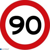 Simbol - Stickers 90 km - Maximaal 90 km/u - Duurzame Kwaliteit - Formaat ø 10 cm.