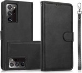 Voor Samsung Galaxy Note20 Ultra Kalf Textuur 2 in 1 Afneembare Magnetische Achterkant Horizontale Flip Lederen Case met Houder & Kaartsleuven & Portemonnee & Fotolijst (Zwart)