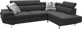 Omkeerbare en converteerbare panoramische hoekbank + Commode - Grijze stof - L 266 x D 189 x H 91 cm - SAMY