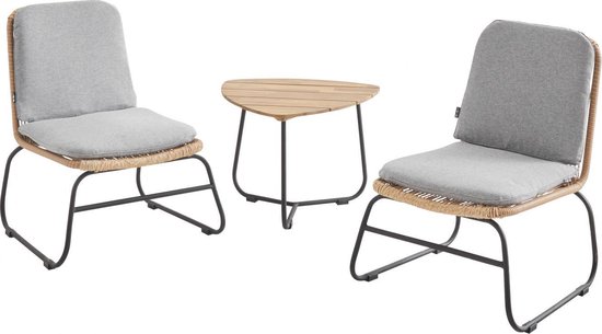 Honger Blijkbaar Harnas Lage loungeset 2 plaatsen LOMBOK – Set van wee stoelen en een bijzettafel -  Wicker... | bol.com