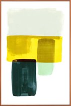 JUNIQE - Poster met kunststof lijst Minimalism 16 -20x30 /Geel & Groen