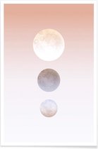 JUNIQE - Poster Moon Triplet -30x45 /Bruin & Oranje