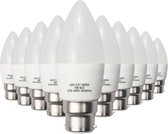 B22 LED-lamp 6W 220V C37 180 ° (10 stuks) - Wit licht - Kunststof - Pack de 10 - Wit Neutre 4000K - 5500K - SILUMEN