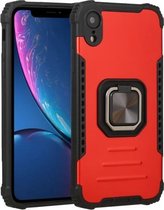 Fierce Warrior-serie Armor All-inclusive schokbestendig aluminium + TPU-beschermhoes met ringhouder voor iPhone XR (rood)