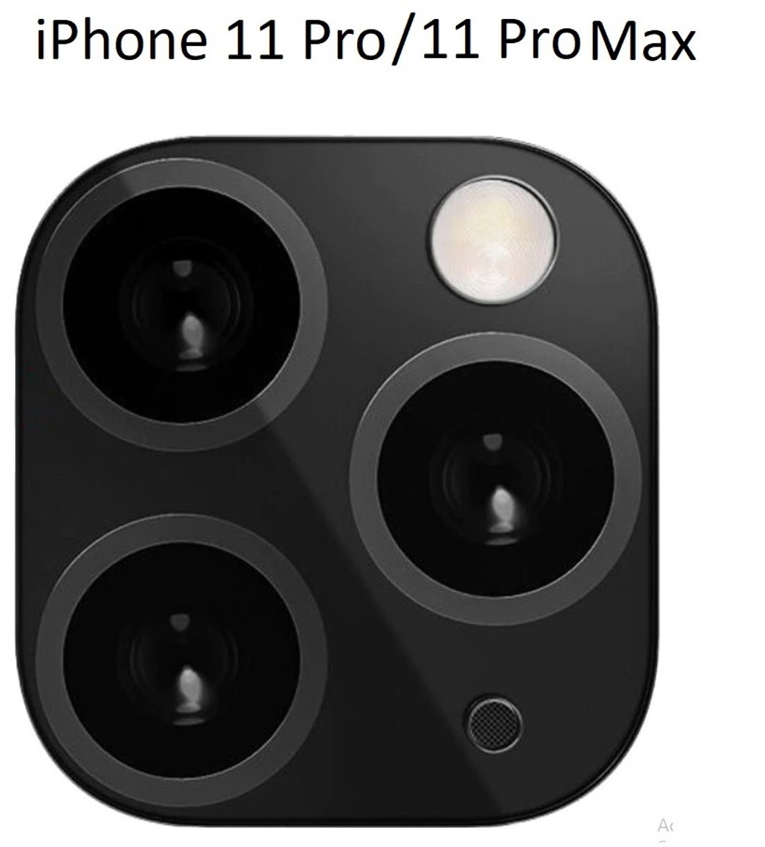 Geschikt voor iPhone 11 Pro (Max) Camera Lens Metal Protector - Zwart