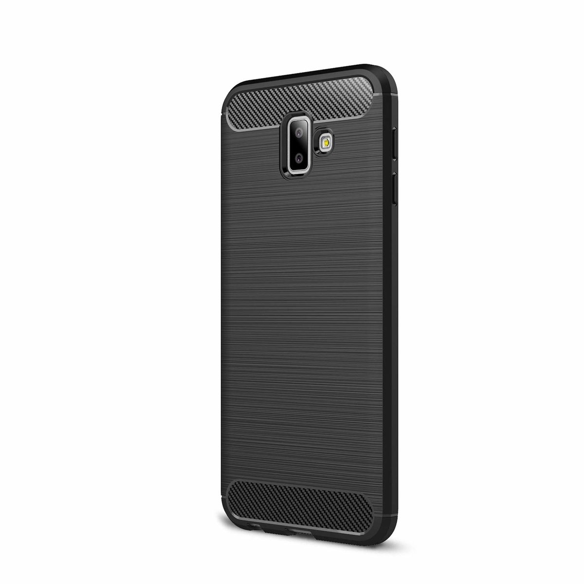 Ntech Soft Brushed TPU Hoesje Geschikt Voor Samsung Galaxy J6+ (2018) - Matt Zwart