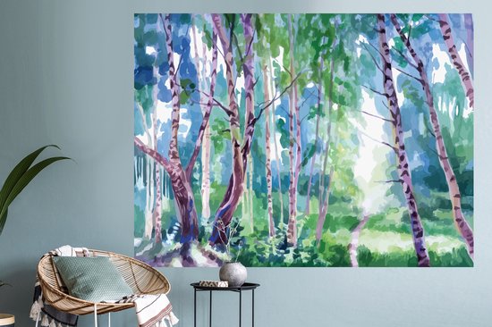 Stickers muraux - Arbres - Couleurs - Eté - 160x120 cm - Film Adhésif XXL