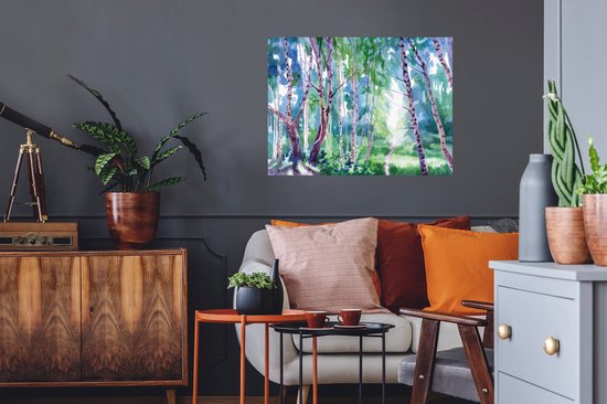 Stickers muraux - Film autocollant - Arbres - Couleurs - Été - 80x60 cm - Film adhésif - Stickers muraux chambre enfant - Papier peint autocollant - Papier peint autocollant - Film autocollant