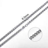 Aramat jewels ® - Vossestaart ketting staal 6mm 65cm