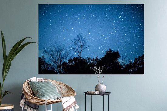 Sticker Muursticker Etoiles et planètes - Les étoiles s'illuminent - 120x80 cm - film adhésif autocollant - sticker mural repositionnable