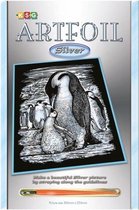 Kras Tekening "Sequin Art" Pinguins Zilver